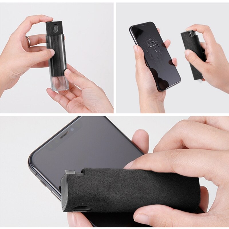 1Set Portable Phone PC Screen Cleaner Microfiber Cloth Cleaning Device for TV