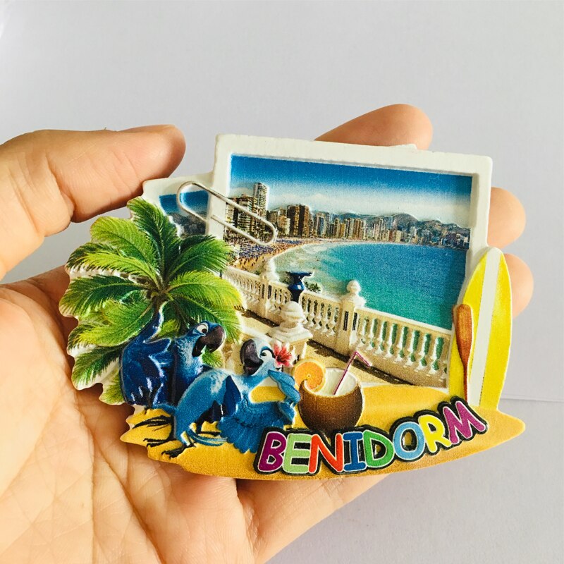 Brasilia roma san pietro espanja benidorm matka matkamuisto jääkaappi magneetit kodin sisustus magneettiset jääkaapin tarrat lasten lelu: Benidorm