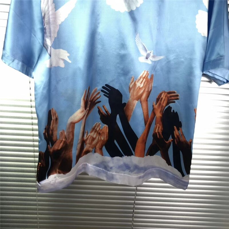 Blå fred due skjorte herre kvinder 1:1 top t-shirts peace due skjorter