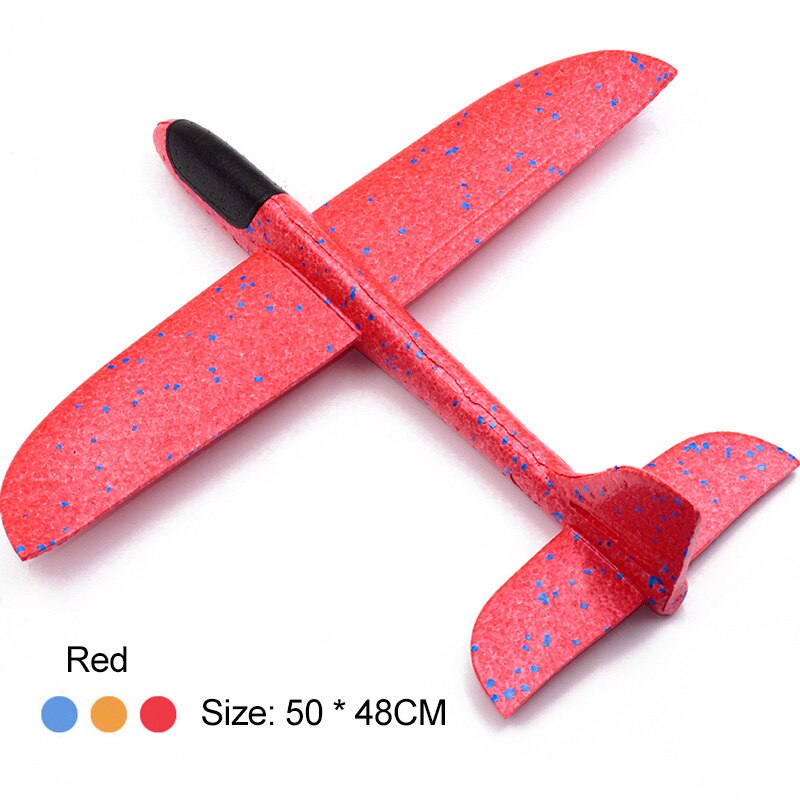 48CM Upgraded EPP Foam Plane Glider Hand Throw Airplane Aircraft Outdoor Launch Toys For Children Parent-child Interactive Toy: 48cm Red