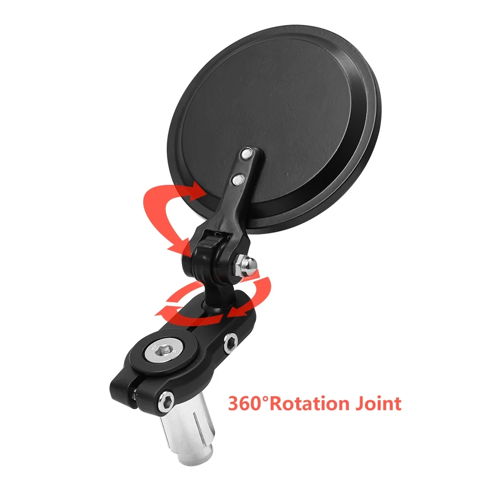 Motorrad Universal- 7/8 "22mm runde Spiegel Lenker flüGel faltbare Spiegel Aluminium schwarz Lenker Ende Rückspiegel Seitens piegel