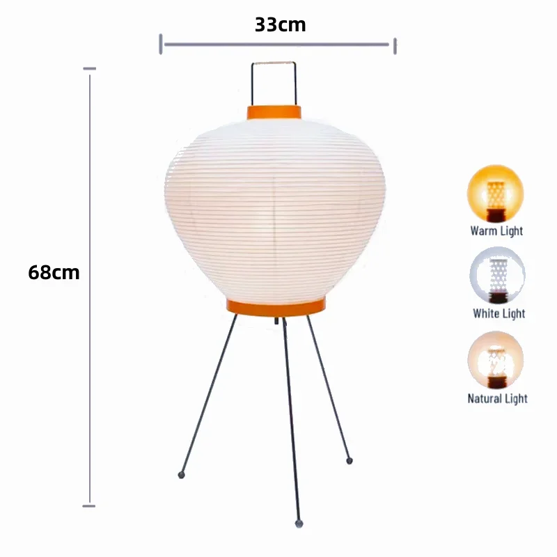 Noguchi Akari Reispapier-Stehleuchte, japanische Wabi Sabi, Jahrgang-Stehlampe für Schlafzimmer, Wohnzimmer, Haus, Nachttisch-Dekoration: Beige / Blau / Schwarz
