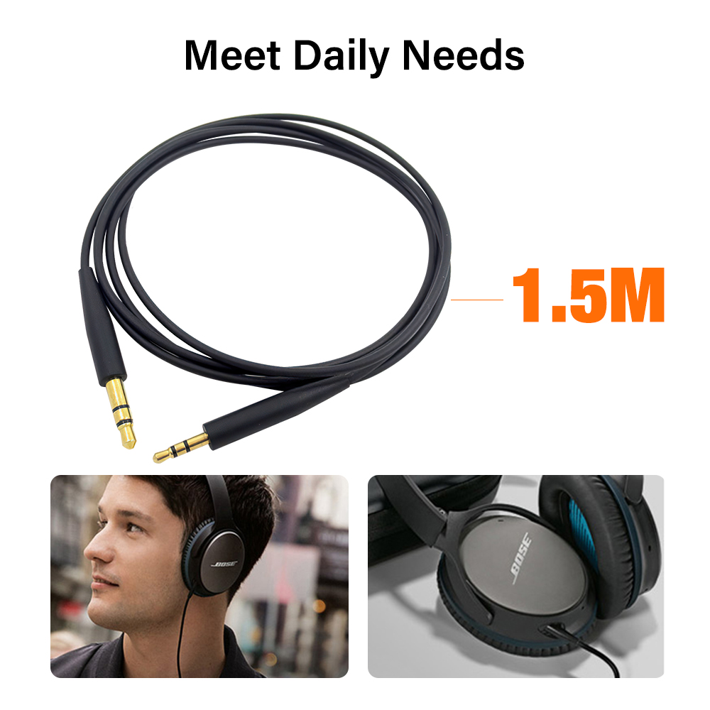 Cable de Audio HIFI Jack de 2,5mm a 3,5mm para Bose QC25 QC35 OE2 OE2I AE2 AE2i AKG JBL Cable de auriculares adaptador TRS enchufe Cable auxiliar 1,5 m