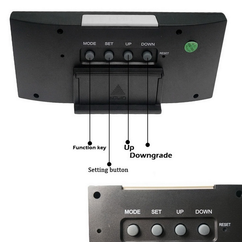 Desk LED Digital Alarm Clock Time Temperature Date Humidity Display Home Decor Backlight Clock Calendar Function