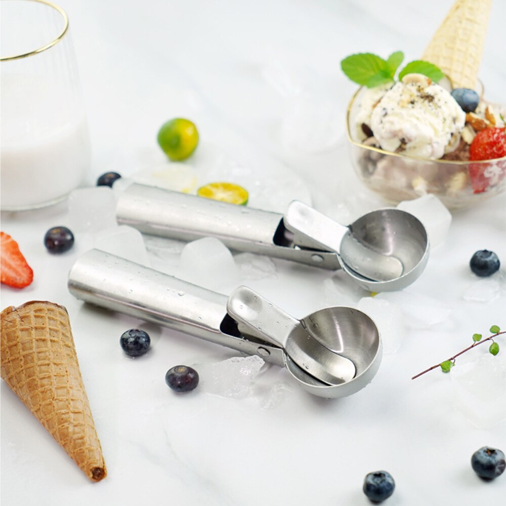 Cucchiaio per escavatore in acciaio inossidabile cucchiaio antiaderente per frutta purè di patate Yogurt cucchiaio da tavola congelato accessori da cucina1pc