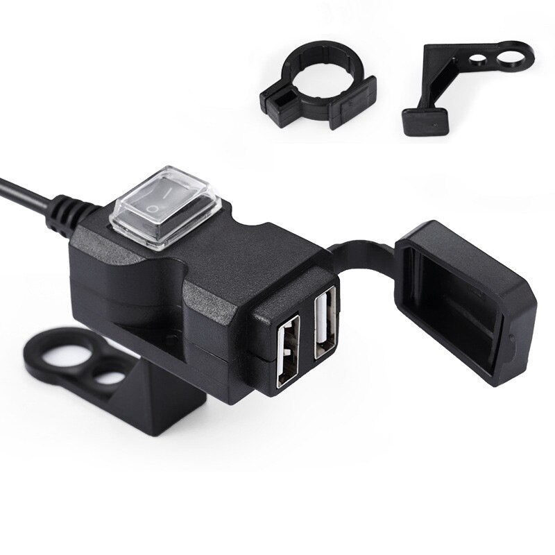 Dual Port USB Wasserdichte Motorrad Lenker Ladegerät Power Plug Adapter Für Handy Dual Port Einfache Installation Bequem