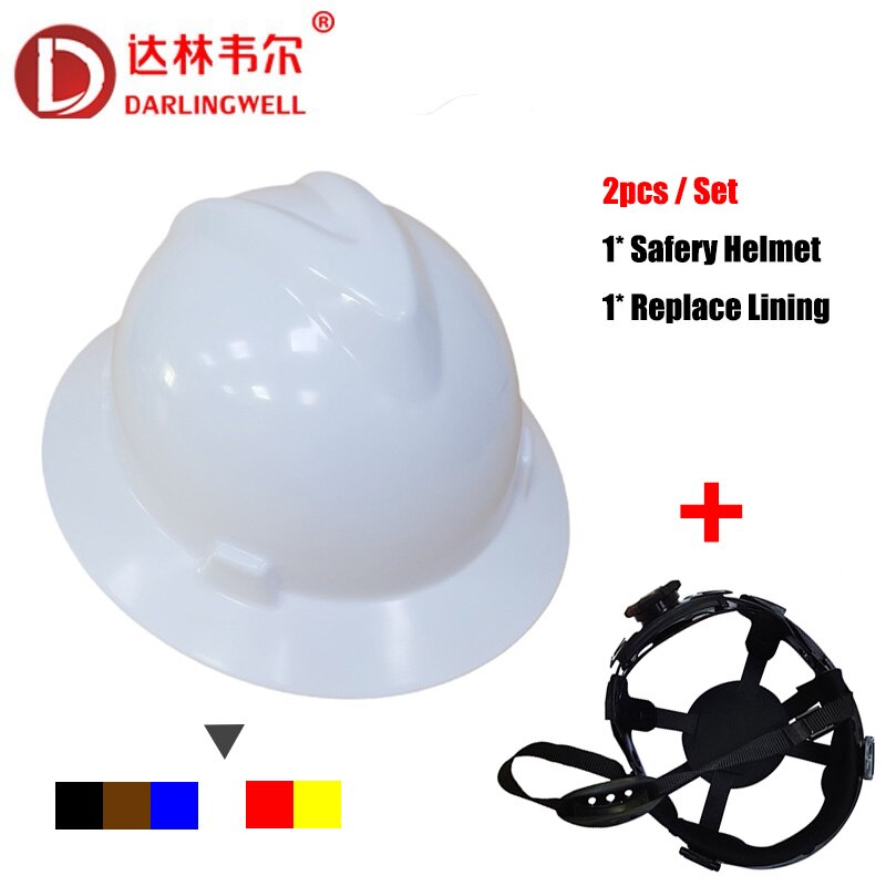 Full Brim Hard Hat with Lining V Gard Safety Helmet Accessories for Construction Engineers Railway Metallurgy Wide Brim Work Cap: white