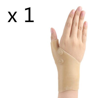 Magnetisk håndled understøtter hånd tommelfinger trykkorrektionshandsker hånd finger smertefiksering handske gigt armbåndsbehandling silikone: 1 stk