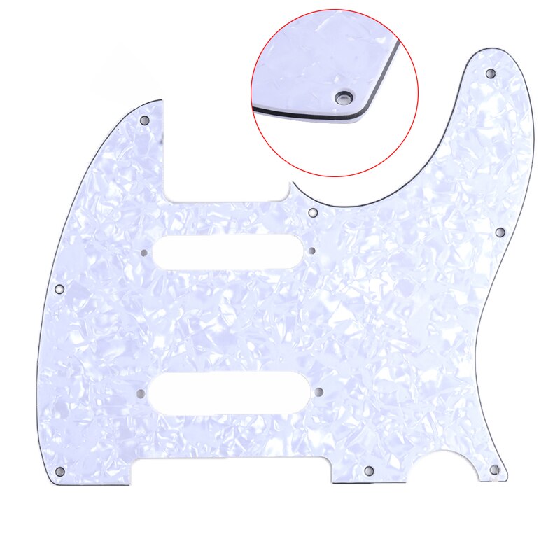 Tele Slagplaat 3Ply Met 2 Single Coil Gat 8 Gat Scrate Plaat Met Pickup Schroef Gat Voor Tl Stijl elektrische Gitaren: white pearl 