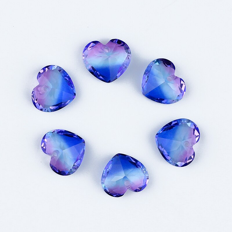 10mm hartvormige hangers met puntige strass-steentjes van glas en kristal, losse kralen voor oorbellen, trouwjurken en kleding: Sjz -209 / 10mm 10 stuks