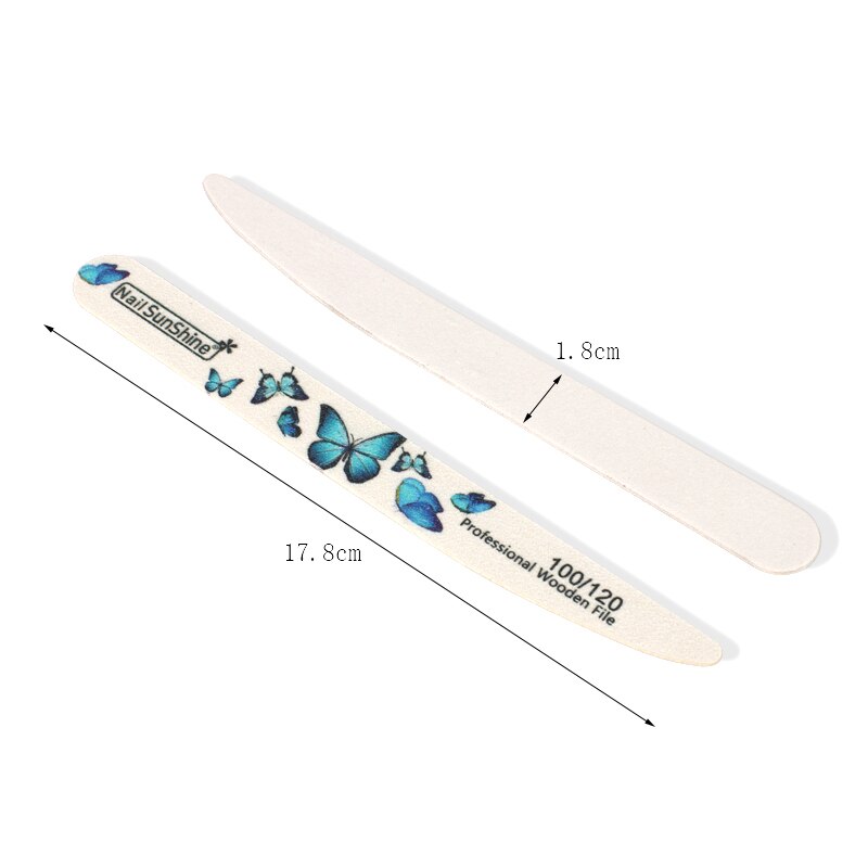 10 st/lot träsandpapper nagelfil mix grus stark pinne sandpapper nagelbuffert för manikyr dubbelsilad slipning nagelfilar