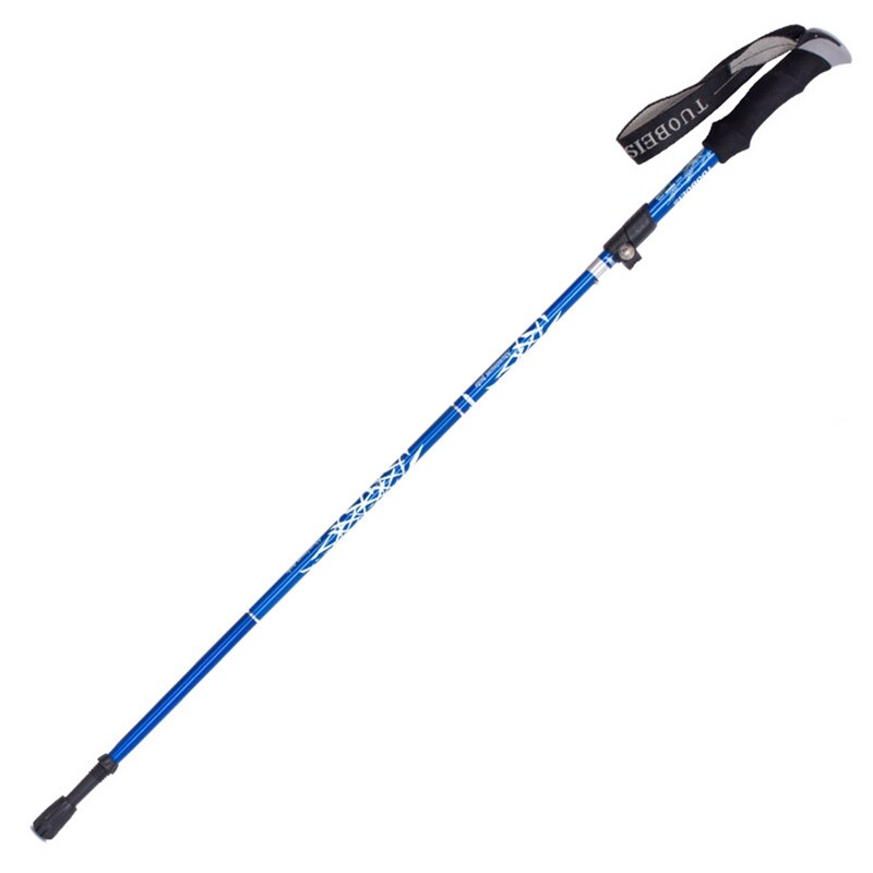 -TUOBEIS 5-Section Telescopic Trekking Pole Walking Sticks Portable Nordic Outdoor Climbing Stick Hiking Poles: Dark Blue