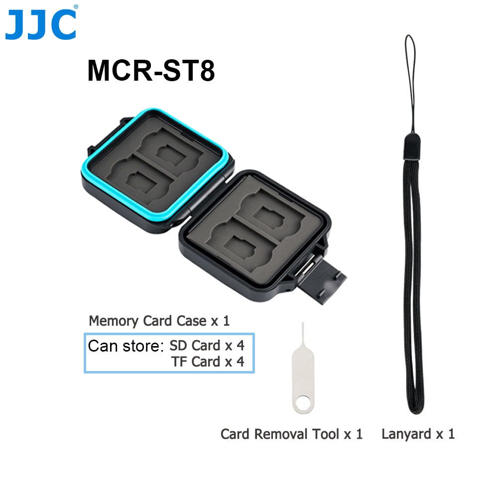 JJC-estuche para tarjeta de memoria SD, caja de almacenamiento con soporte para billetera, organizador para 4 SD SDHC SDXC 4 Micro SD TF, Tarjetero con herramienta de extracción de tarjetas: Default Title