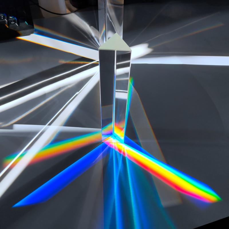 40*40*180Mm Driehoekig Prisma Regenboog Lichtbreking Zeven Kleuren Zonlicht Fotografie Student Optische Wetenschap Experiment gereedschap