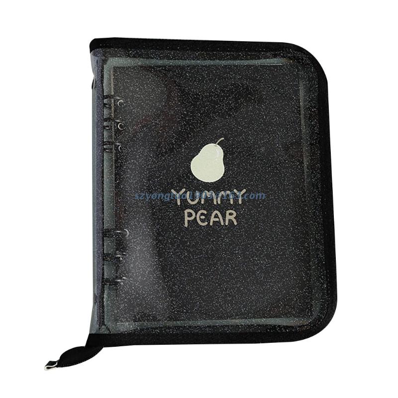 P82C A5/A6 6 Hole Zippered Loose Leaf Notebook Cover Planner Binder Ring Clips Photo Organizer Shell Diary Transparent Case: Lihei