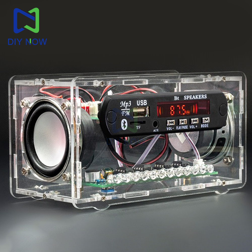 Componentes electrónicos de Radio FM, Kit DIY, receptor Bluetooth 5,0, altavoz, 2x3W, altavoces basados en tarjetas, indicadores de nivel LED, Kit DIY