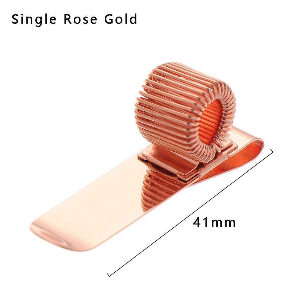 1Pc Single/Double/Triple Hole Metal Spring Pen Clip With Pocket Clip Doctors Nurse Uniform Pen Holders Office Writing Supplies: Single Rose Gold