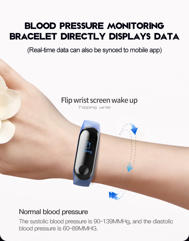 M3 sport vanntett Fitness smartklokke armbånd vanntett berøringsskjerm bluetooth kontroll Fitness skritteller