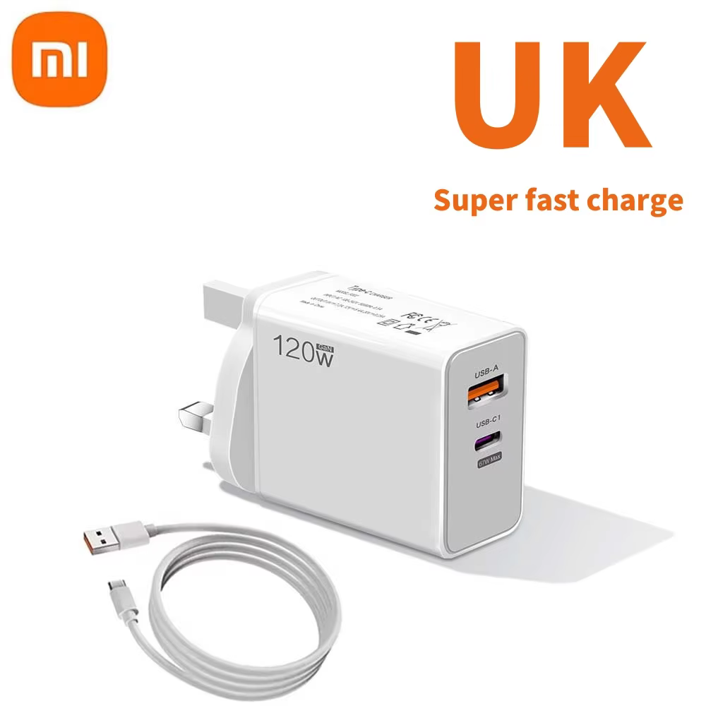 Xiaomi 120W Original Charger Turbo Fast charge EU US UK Wall Hyper Adapter Usb 6A Type C Cable For Xiaomi 13 12 11 Ultra Redmi: KR