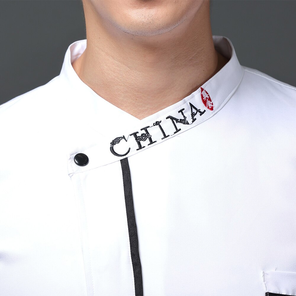 neue atmungsaktive lässig Koch jacke küche Gastronomie Restaurant Service Uniform bestickt backen Uniform