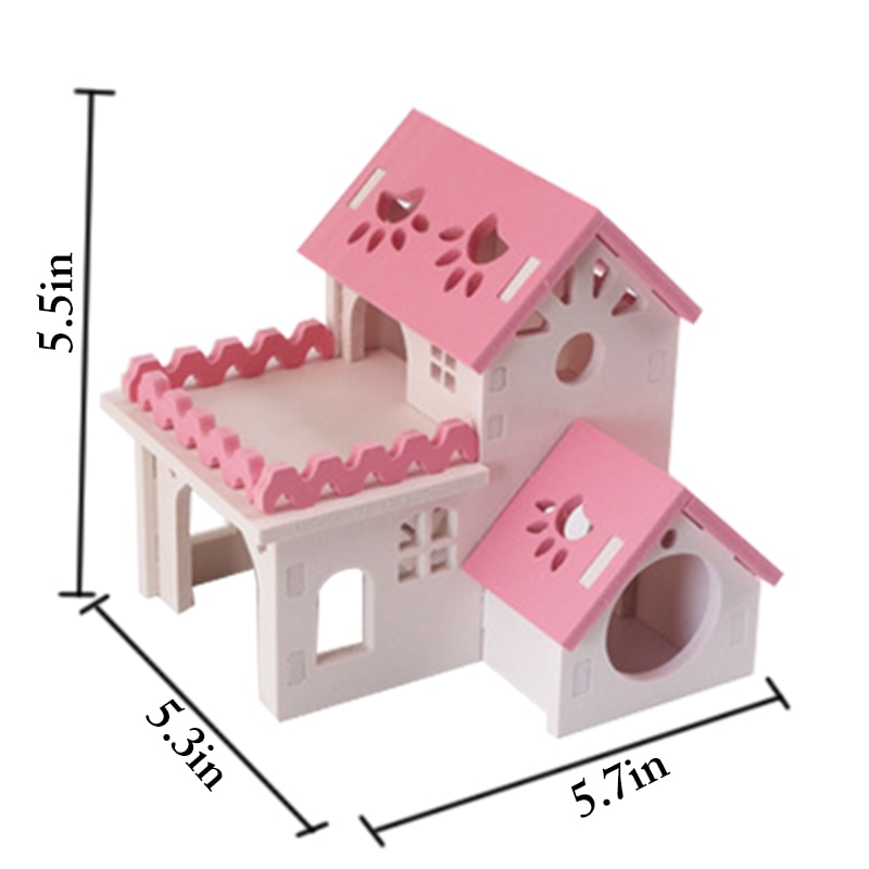 Leuke Houten Hamster Hideout Creatieve Hamster Villa Kleine Huisdier Hideout Hamster Huis Dier Slapen Kooien Accessoires