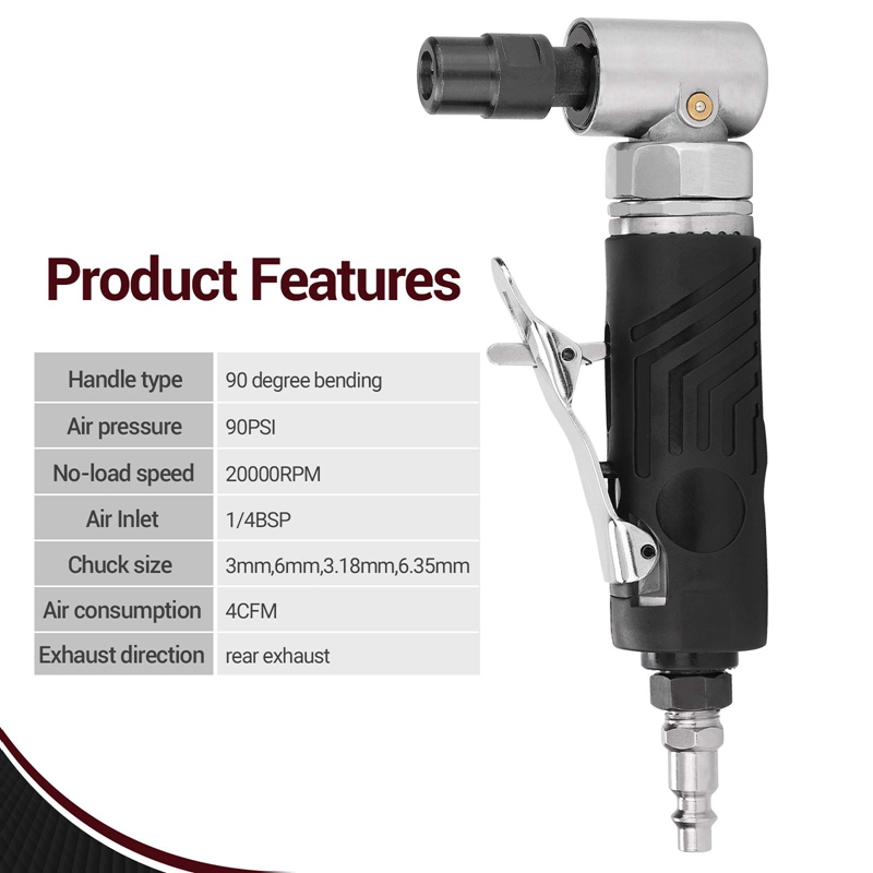 2-Inch Angle Sander 90 Degree Grinder Mini Air Grinder Tool Great Grinding Gas Polishing Machine Polisher Cleaning Tool