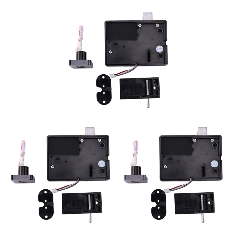 3X Drawer Intelligent Electronic Lock File Cabinet Lock Storage Cabinet Fingerprint Lock Cabinet Door Lock Furniture: Default Title