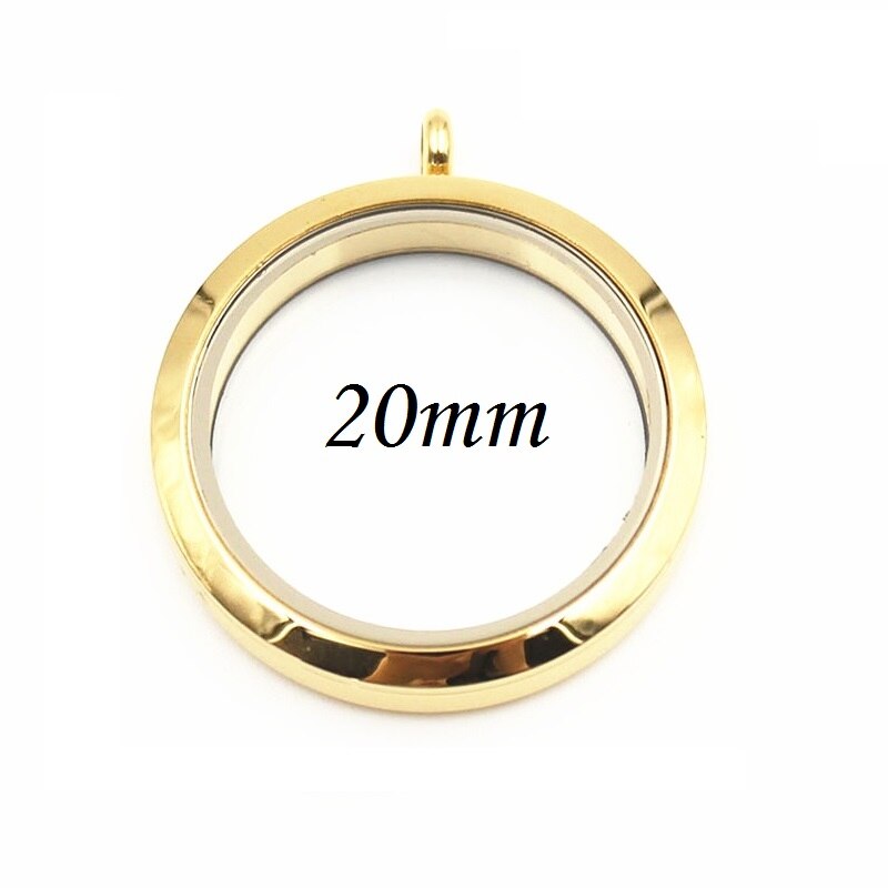 Edelstahl Medaillon Anhänger - 20-38mm - Twist Schraub-Charms - Runde Form - Trendiger Schmuck: Gold 20mm