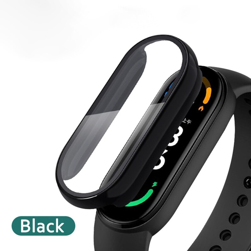 10D szkło ochronne dla Xiaomi Mi Band 6 5 4 Screen Protector dla Miband 6 5 4 Smart Watchband 4 band5 miękki Film 1/2/3/5 sztuk: 1pc Black Case / For Mi Band 4