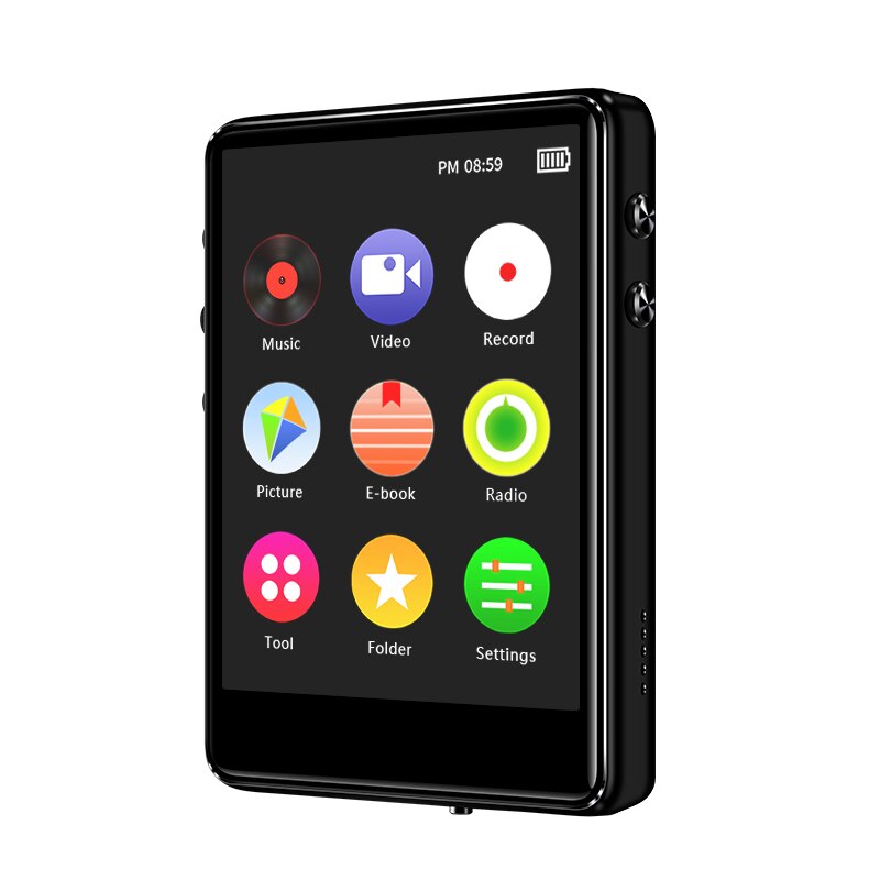 Originale Del Metallo di Bluetooth 5.0 MP3 player 2.4 pollici di schermo Hi-fi music player built-in altoparlante con e-book di registrazione radio video