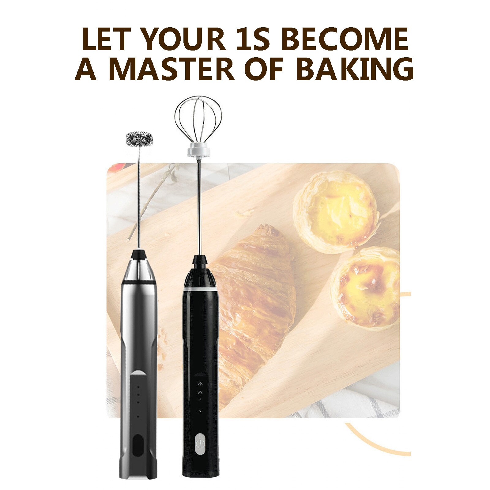 3-speed Electric Coffee Mixer Handheld Milk Shaker Maker Frother Foamer Usb Charging Egg Beater Handheld Blender#G30