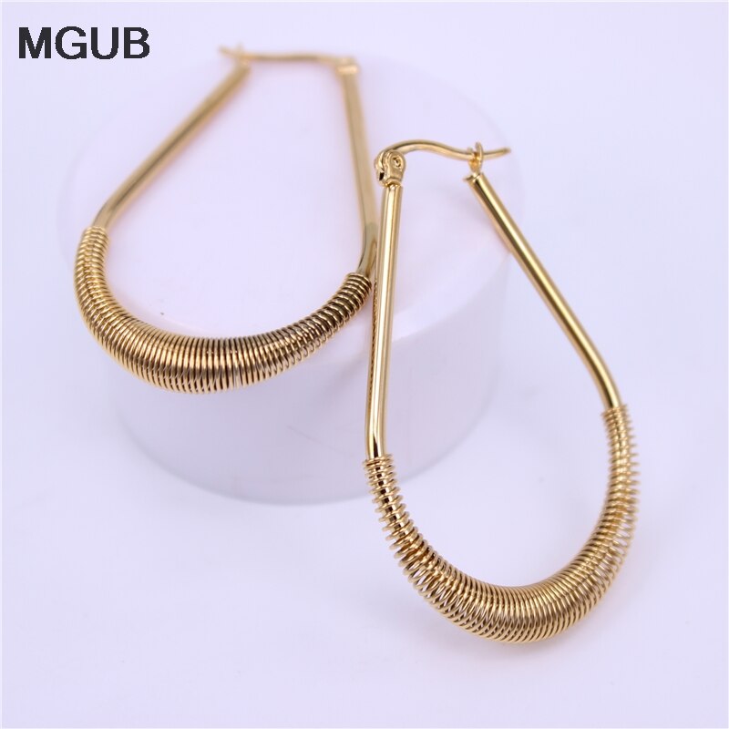 oval Spring earrings Female accessories Suitable 40MM-50MM Diameter Stainless steel jewelry LH529