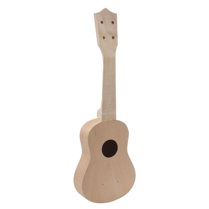 Ukulele Soprano en bois blanc, 21 pouces, guitare hawaïenne, Kit Uke, Instrument de musique, bricolage