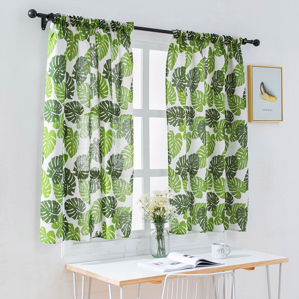 Poliestere Mantovana Tende per la telecamera Da Letto Striscia Colorata semi-oscuramento Tenda Della Finestra Mantovane Tende Brevi Finestra Copre 100*130CM