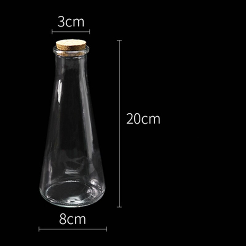 Botella ecológica de vidrio transparente con tapa para pecera, accesorios de acuario para paisajismo, Mini botella con pez: Size-1