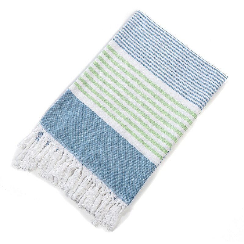 Turkish Tassel Bath Towel for Women Adult Beach Towels Summer Shawl Sunscreen Tassel Tapestry 100x180cm Bath Towel Towel: blue green