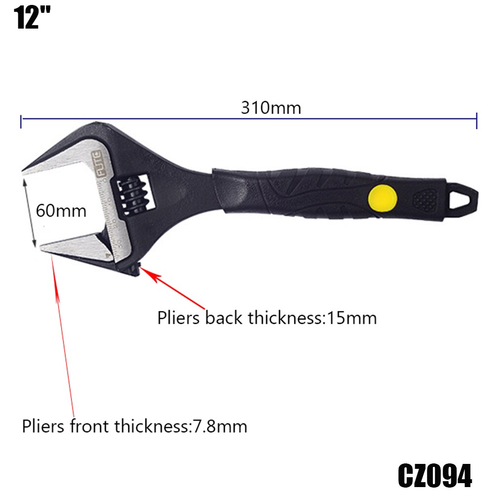 6/8/10/12 inch Adjustable Spanner Multi-function Ratchet Wrench Universal Key Large open end wrench Hand Tools Repair Tools: CZ094