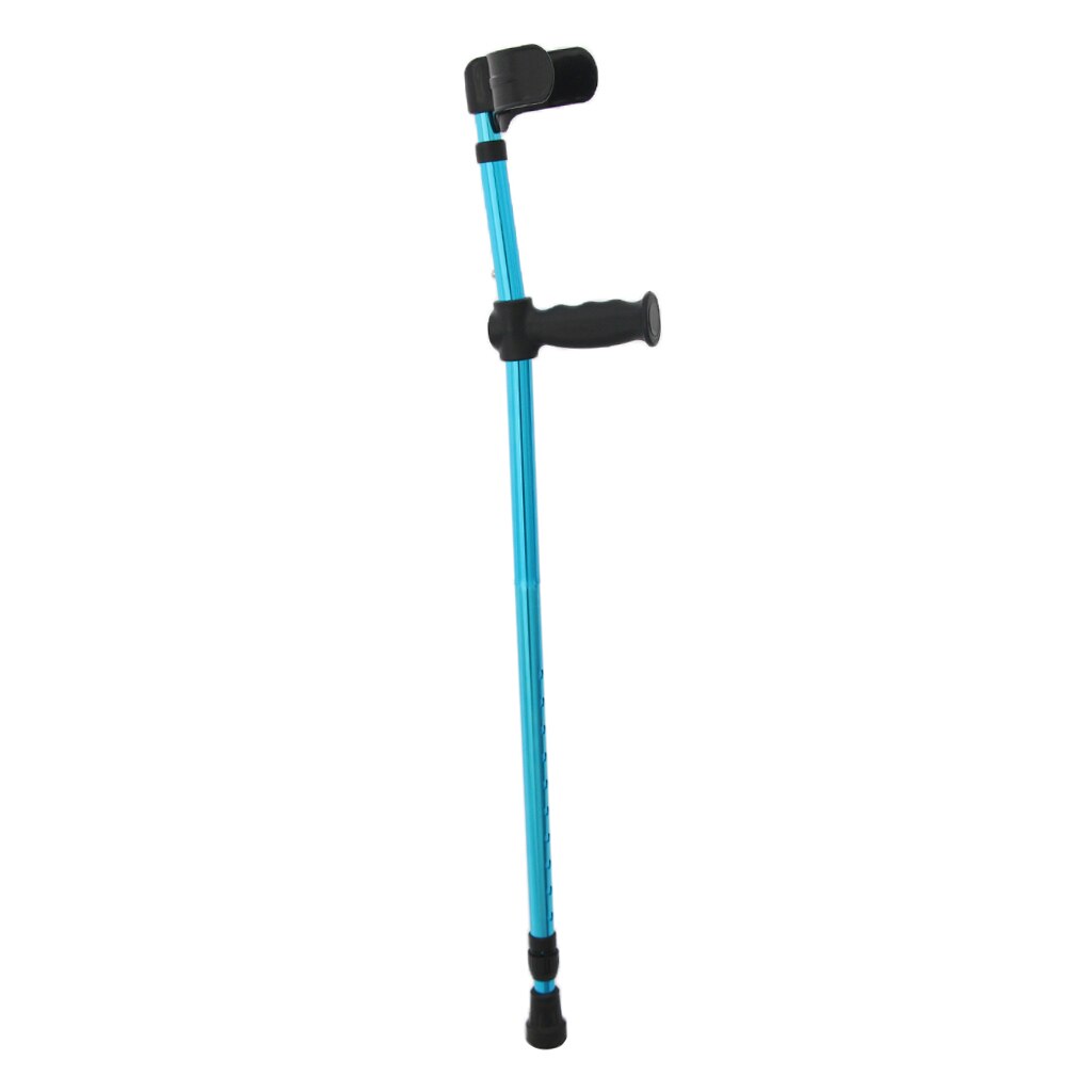 Anti Slip Aluminum Alloy Folding Walking Forearm Crutches Stick with Handle Grip For Adults Youth Blue