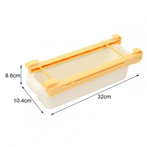 Plastic Fridge Drawer	Holder Pull-out Refrigerator Shelf Large Capacity Pullable Refrigerator Storage Box	for Kitchen: Yellow  White