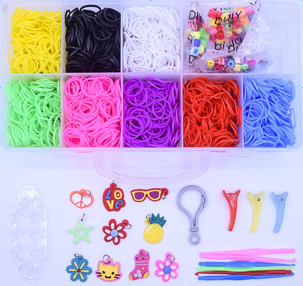 2000 gummibånd vævevæve gør-det-selv-væveboks elastisk armbånd kunsthåndværkssæt pige legetøj til børn 7-10 år teenage: 2000 stk