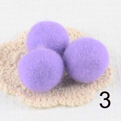 Boules de feutre 100% laine, 50 pièces/lot, 3cm, pompons colorés, matériel artisanal, boules de laine, décoration de salle de noël pour la maison: 3 light purple