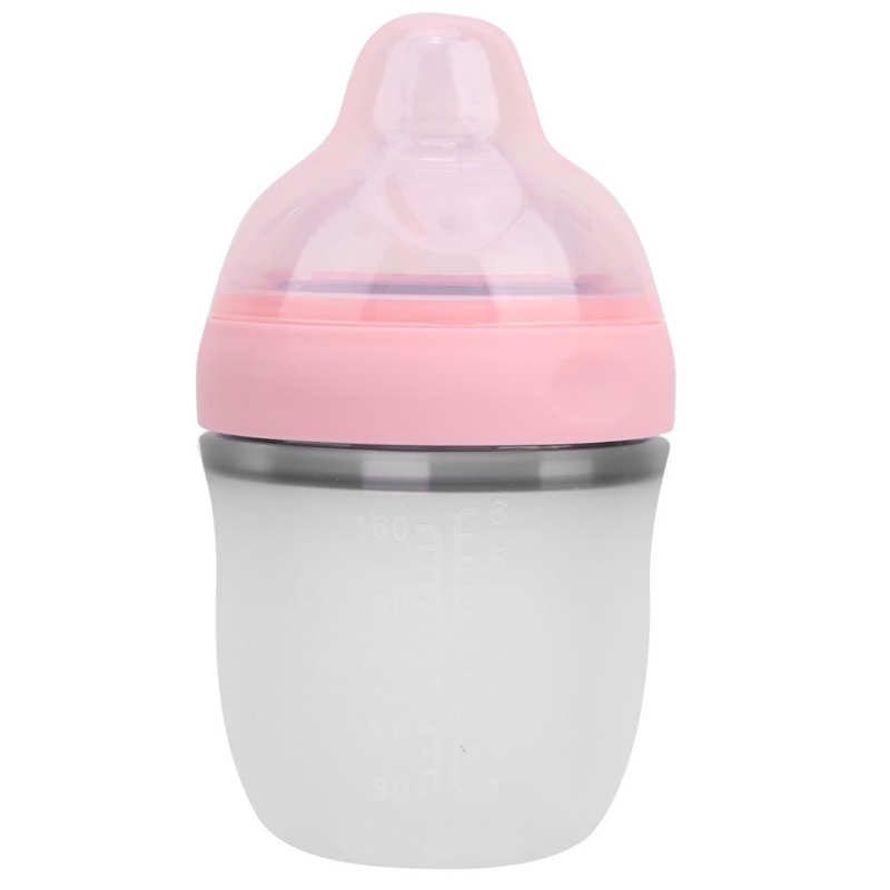 Silicone Portable Cute Baby Milk Bottle Wide-Bore Anti-Impact Infant Feeding Bottle: 1