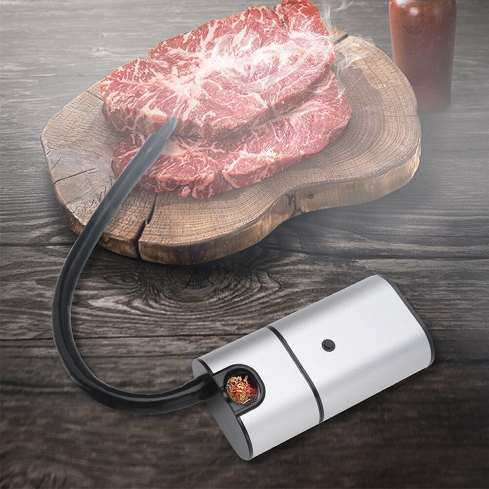 Molecular Cuisine Smoking Food Cold Smoke Generator Meat Burn Smokehouse Cooking Smoker Smoking Gun for BBQ Grill Smoker Wood