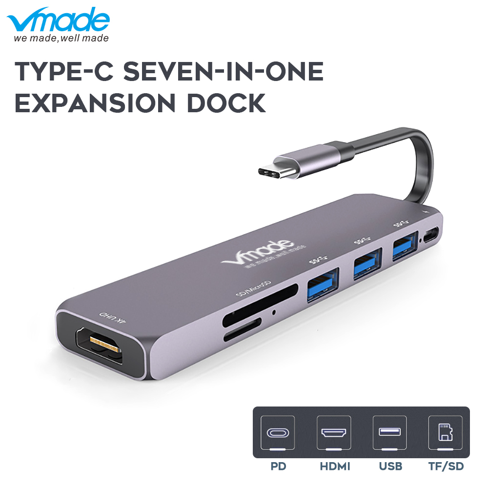 Vmade USB C HUB USB-C naar HDMI USB 3.0 SD/TF Kaartlezer hubs USBC Splitter Voor MacBook Pro huawei Mate 20 Pro Type C USB HUB