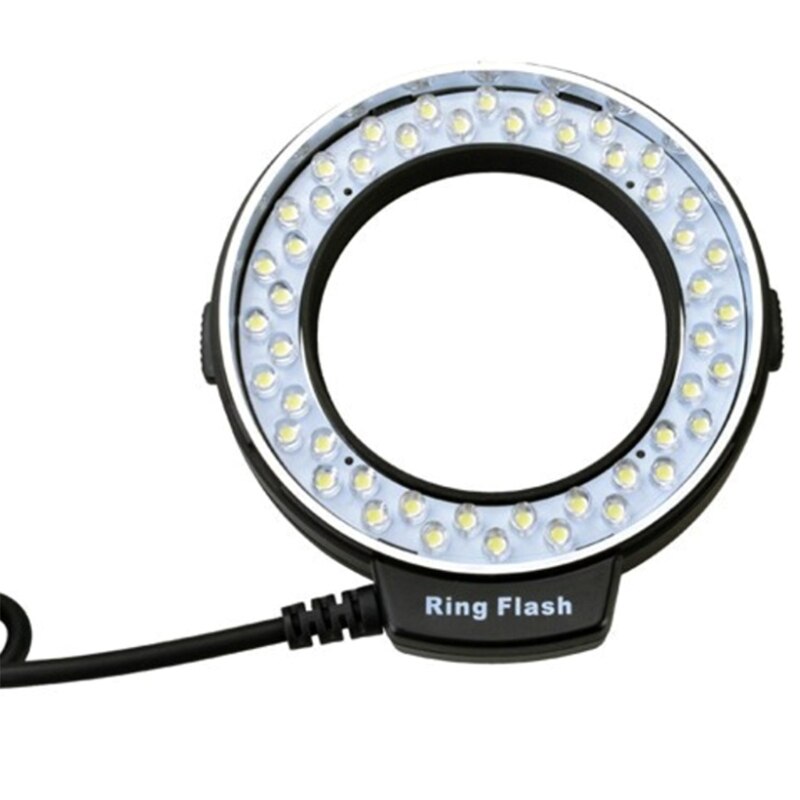 OOTDTY HD-130 Macro LED Ring Flash Bundle DSLR Camera Ring Flash Kit with Adapter Rings&amp;Flash Diffusers Compatible with Pentax