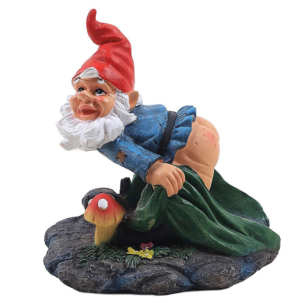 Funny Gnome Ornaments Garden Gnome Statues Resin Dwarf with Cannon Sculpture Yard Decoration Home Garden Statue Decoration