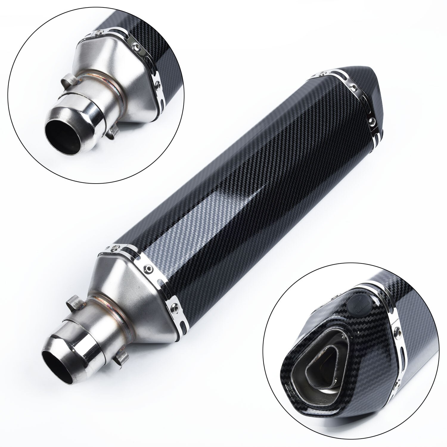 Motorcycle Exhaust Muffler Pipe w/DB Killer Slip Exhaust Carbon Fiber Style