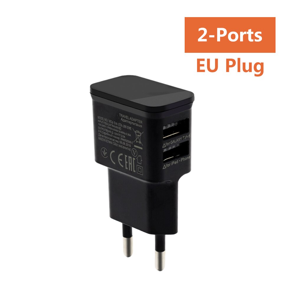 USB Power Supply Adapter DC5V 2A EU Plug / US Plug Universal Charger 1 / 2 / 3 / 6 Ports: 2USB EU