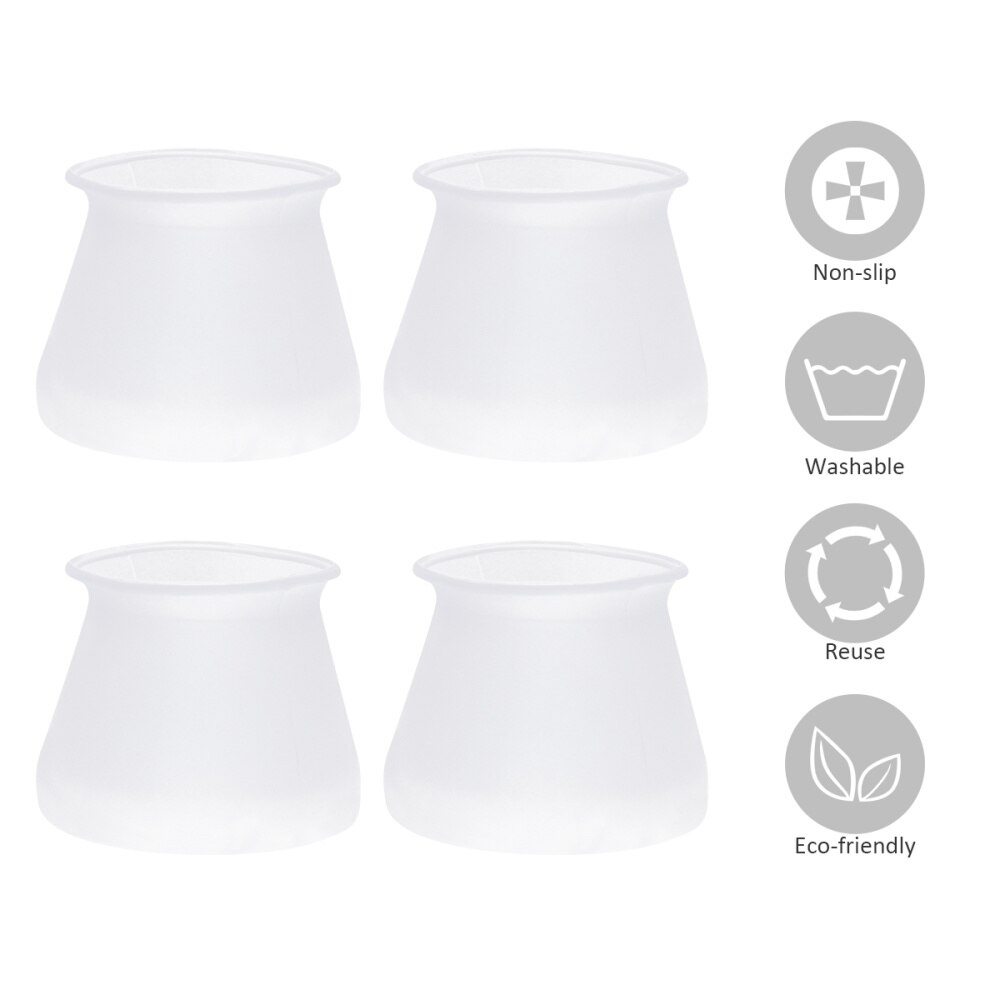 1 Set 4 Pcs Silicone Table Leg Cover Furniture Protective Pad (4Pcs Transparent)