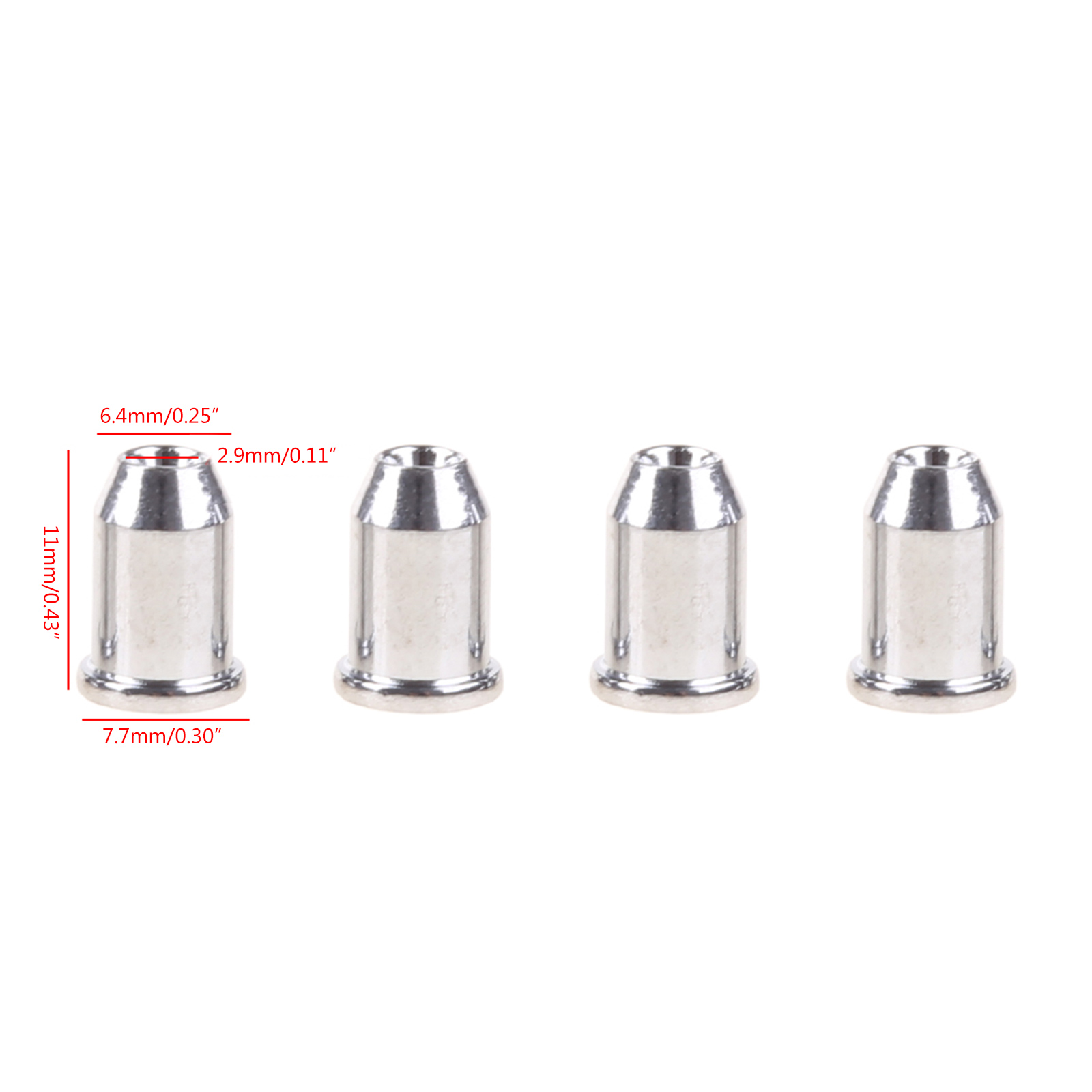 OOTDTY 4 Pcs Electric Bass Guitar String Mounting Ferrules Bushing For Thru Body Parts